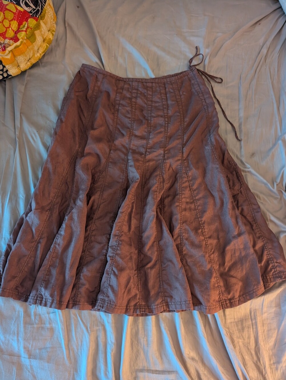 Sundance Linen Midi Fluted Skirt